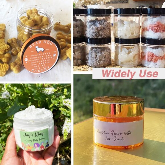 12 Pack 4 oz Plastic Cosmetic Containers With Rose Gold Lids Refillable Clear Em - Picture 7 of 7